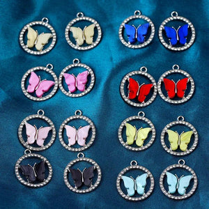 10Pcs Acrylic Butterfly Charms for DIY Earrings Necklaces