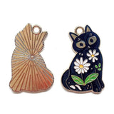 10 Pcs Daisy Cat Charm Pendant for DIY Necklace Earrings Jewelry 18 * 28Mm