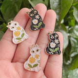 10 Pcs Daisy Cat Charm Pendant for DIY Necklace Earrings Jewelry 18 * 28Mm