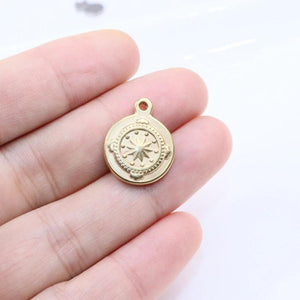 5pcs 15mm Stainless Steel Flower Charms Pendant DIY Unfading 2 Colors