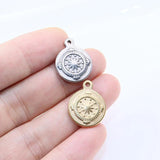 5pcs 15mm Stainless Steel Flower Charms Pendant DIY Unfading 2 Colors