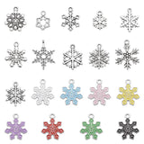 1 Pack Mix Antique Silver Enamel Snowflake Charms Alloy Christmas Pendant