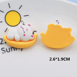 20Pcs Cartoon Fruits Animals Resin Charms Cherry Bear Pendants