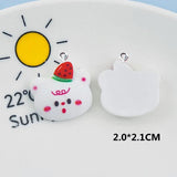 20Pcs Cartoon Fruits Animals Resin Charms Cherry Bear Pendants