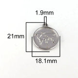 5pcs Stainless Steel Map Pendants for DIY Jewelry Making