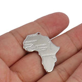 5pcs Stainless Steel Map Pendants for DIY Jewelry Making