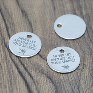 10pcs/lot Be Yourself Spa-rkle Message Charm Pendant 20mm