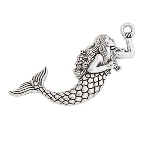 5pcs Vintage Mermaid Pendant Charms 21*75mm AAC834