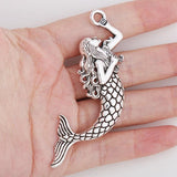5pcs Vintage Mermaid Pendant Charms 21*75mm AAC834