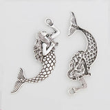 5pcs Vintage Mermaid Pendant Charms 21*75mm AAC834