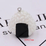 10pcs 3D Sushi Rice Resin Charms Simulation Food Pendants Keychain Necklace