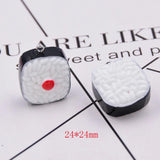 10pcs 3D Sushi Rice Resin Charms Simulation Food Pendants Keychain Necklace