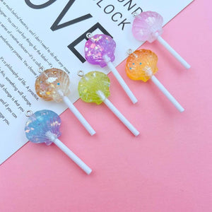 10pcs Resin Colorful Shell Lollipop Charm Pendant for DIY Making
