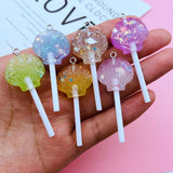 10pcs Resin Colorful Shell Lollipop Charm Pendant for DIY Making