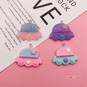10pcs Colorful Resin Flatback Charms for DIY Jewelry Making & Scrapbooking