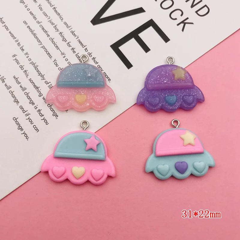 10pcs Colorful Resin Flatback Charms for DIY Jewelry Making & Scrapbooking