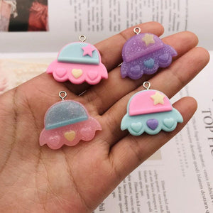10pcs Colorful Resin Flatback Charms for DIY Jewelry Making & Scrapbooking