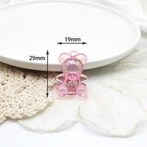 10pcs Candy Crystal Bear Pendant for DIY Jewelry Making