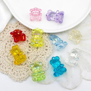10pcs Candy Crystal Bear Pendant for DIY Jewelry Making