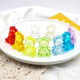 10pcs Candy Crystal Bear Pendant for DIY Jewelry Making