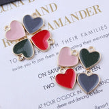 20pcs/Lot K Drip Oil Alloy Heart Shape Enamel Charms 15*16mm