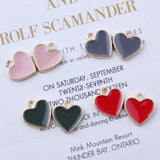 20pcs/Lot K Drip Oil Alloy Heart Shape Enamel Charms 15*16mm