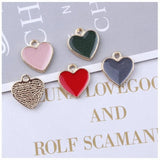 20pcs/Lot K Drip Oil Alloy Heart Shape Enamel Charms 15*16mm