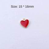 20pcs/Lot K Drip Oil Alloy Heart Shape Enamel Charms 15*16mm