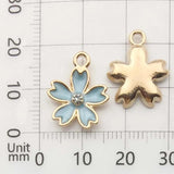 20pcs Enamel Flower Charm Necklace Bracelet Pendant DIY
