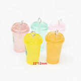 10pcs Resin 3D Coffee Cup Charms for DIY Keychain Earring Necklace