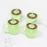 10pcs Resin 3D Coffee Cup Charms for DIY Keychain Earring Necklace