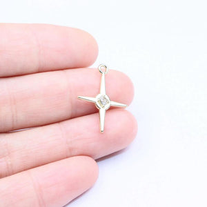 10pcs Star Stone Coin Charms Pendant DIY Necklace