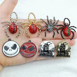 10pcs Halloween Spider Ghost Enamel Charms DIY Jewelry Making Pendants