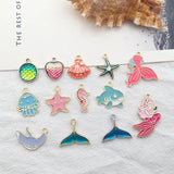 Enamel Charm Starfish Shell Mermaid Jellyfish Dolphin Pendant DIY Jewelry Making