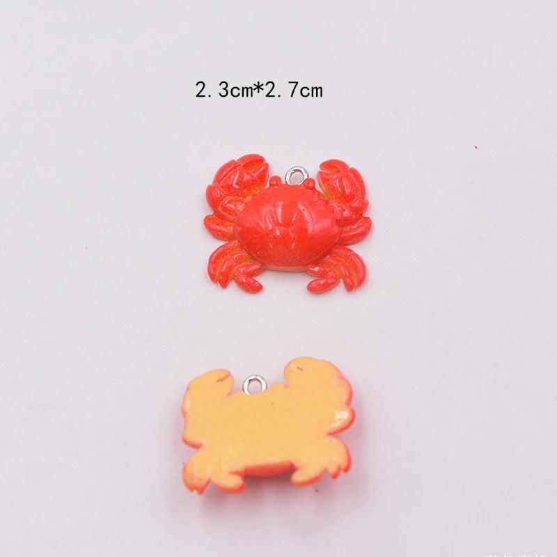 10pcs Lobster Crab Charms DIY Earring Jewelry Finding Resin Pendant C155