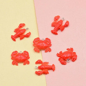 10pcs Lobster Crab Charms DIY Earring Jewelry Finding Resin Pendant C155