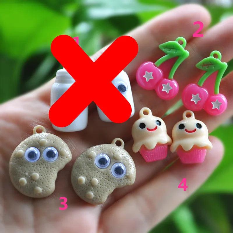 20pcs Cookie Cherry Cupcake Resin Charms for DIY Decoration