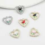 Heart Enamel Rose Hollow Charms 6pcs/lot DIY Jewelry Making
