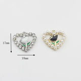 Heart Enamel Rose Hollow Charms 6pcs/lot DIY Jewelry Making