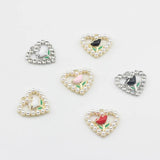 Heart Enamel Rose Hollow Charms 6pcs/lot DIY Jewelry Making