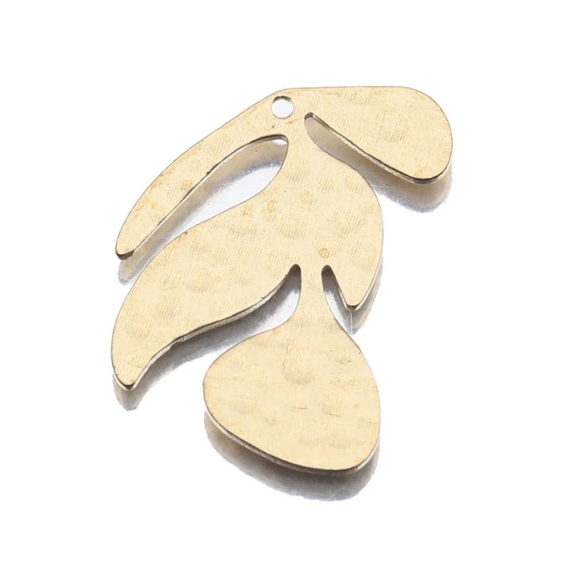 10Pcs Brass Leaves Hammered Charms Leaf Pendant for DIY Wicca Jewelry