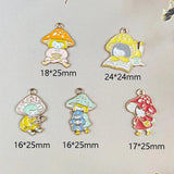 10pcs Mushroom Girl Enamel Charms for DIY Jewelry Making