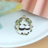 10pcs Bamboo Panda Enamel Charms for Earring Making