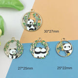 10pcs Bamboo Panda Enamel Charms for Earring Making