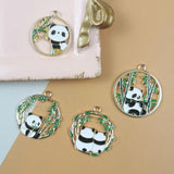 10pcs Bamboo Panda Enamel Charms for Earring Making