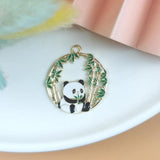 10pcs Bamboo Panda Enamel Charms for Earring Making