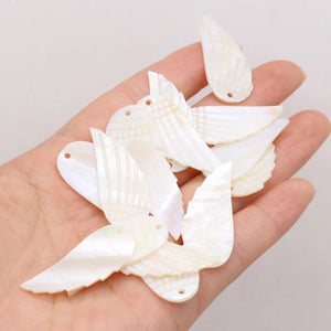 Natural Freshwater Shell Tree Leaf Pendant Beads Jewelry Making DIY Necklace