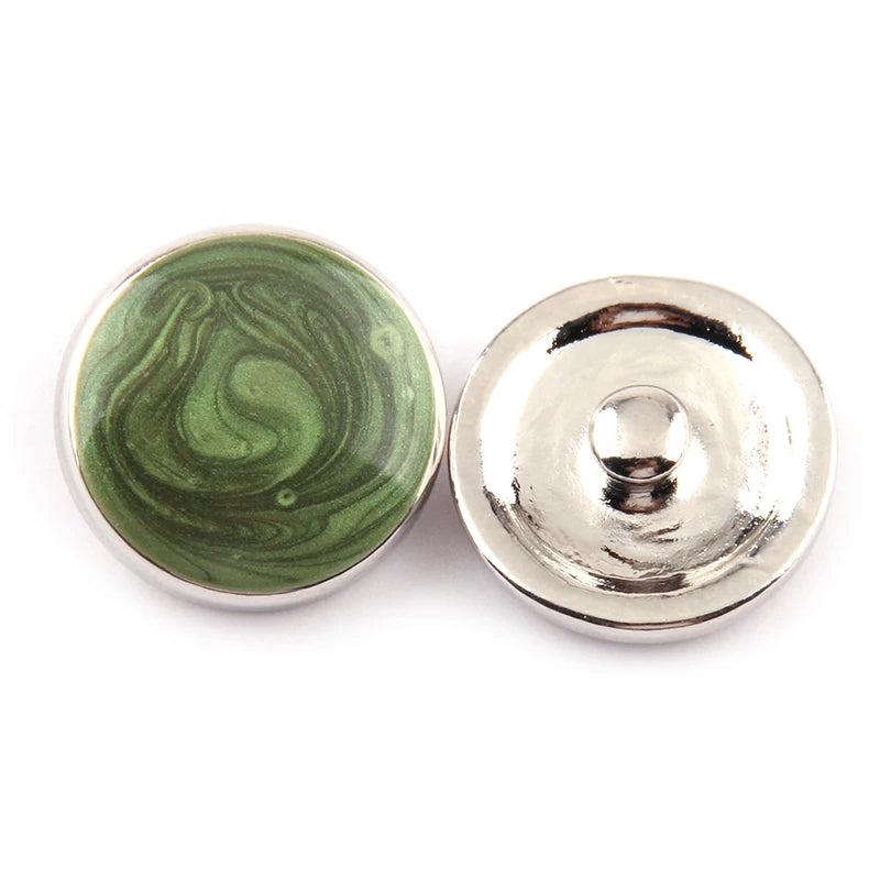 Alloy Enamel Charm DIY Snap Button Metal Charms - Set of 3
