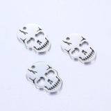 5Pcs Stainless Steel Skull Head Charms for Jewelry Making