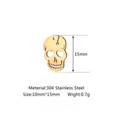 5Pcs Stainless Steel Skull Head Charms for Jewelry Making